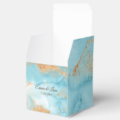 Ballotins Gold Turquoise Nom Abstrait Script Modern Mariage (Ouvert)