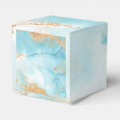 Ballotins Gold Turquoise Nom Abstrait Script Modern Mariage (Arrière)