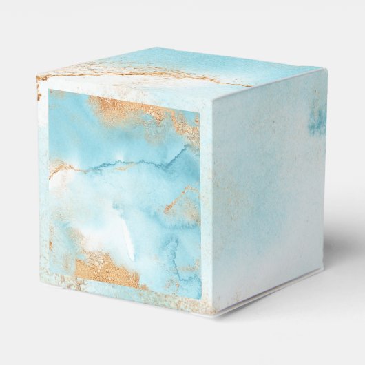 Ballotins Gold Turquoise Nom Abstrait Script Modern Mariage (Arrière)