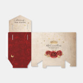Ballotins Gold vintage et Rose rouge Merci fête d'anniversai (Déplié)