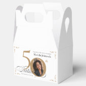 Ballotins Gold White Custom Photo Calligraphie 50e anniversa (Ouvert)