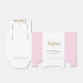 Ballotins Gold White Rose fille bébé Baptême Croix Merci (Déplié)