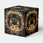 Ballotins Golden Floral Ornate Frame Favor Box (Arrière)