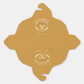 Ballotins Golden heart 50th wedding anniversary custom names (Déplié)