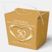 Ballotins Golden heart 50th wedding anniversary custom names (Verso)