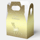 Ballotins Golden Reindeer Snowy Holiday Favor Box (Ouvert)