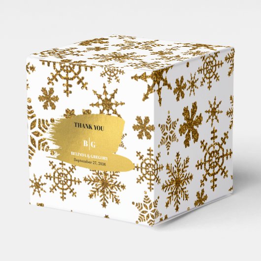 Ballotins Golden Snowflakes Festive Mariage de Noël (Verso)