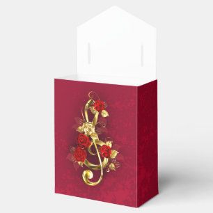 Ballotins Golden Treble Clef avec fleurs Roses