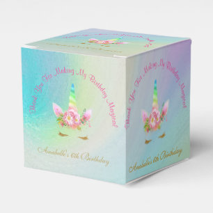 Ballotins Golden Unicorn Rainbow Merci Cupcake Box