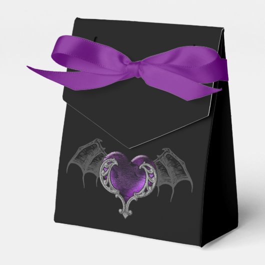 Ballotins Goth Coeur pourpre avec Ailes de chauve-souris (Verso)