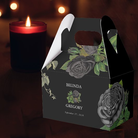 Ballotins Gothique Halloween Rose noir Mariage