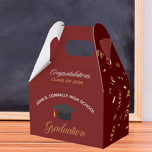 Ballotins Graduation 2022 Red Gold Streamers Custom Party