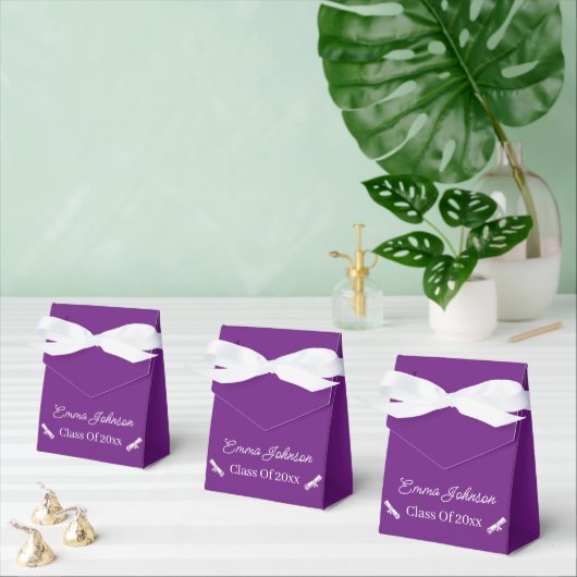 Ballotins Graduation Simple, Violet Et Blanc Customisé (Multiple)