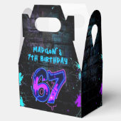 Ballotins Graffiti Neon Six Seven Birthday Favor Box (Ouvert)
