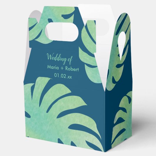 Ballotins Grande Monstera Feuille Verdure Mariage Botanique (Ouvert)