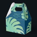 Ballotins Grandes feuilles de Monstera Verdure Botanique Mar<br><div class="desc">Boîte de faveur pour mariage - Bonbons/Cadeaux invités Thème Hawaï Tropical Dessin original à la main</div>
