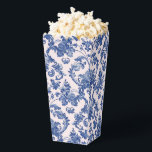 Ballotins Grandmillennial Rose & Blue Damas<br><div class="desc">Cette boîte à pop-corn de fête a un design primitif et millénaire avec un motif damassé bleu marine sur un arrière - plan rose vif.</div>