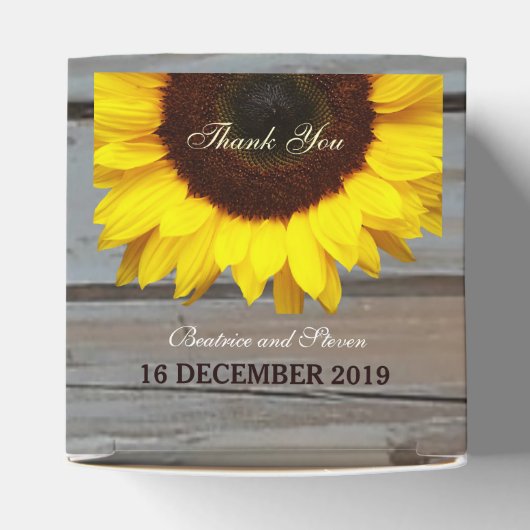 Ballotins Grange rustique Bois Tournesol Boîte de mariage Fa (Haut)