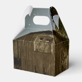 Ballotins Grange rustique et feux d'arbre Mariage Faveur Box (Arrière)