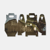 Ballotins Grange rustique et feux d'arbre Mariage Faveur Box (Déplié)