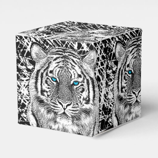 Ballotins Graphique de tigre noir et blanc aux yeux bleus (Verso)
