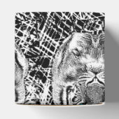 Ballotins Graphique de tigre noir et blanc aux yeux bleus (Haut)