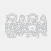 Ballotins Graphique moderne gris argenté floral (Déplié)