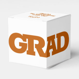 Ballotins Gras GRAD Burnt Orange sur White Graduation Party