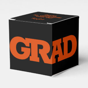 Ballotins Gras GRAD Orange et Black Graduation Party