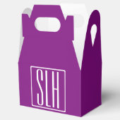 Ballotins Gras moderne 3 initiales Monogramme | Blanc et pou (Ouvert)