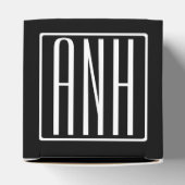 Ballotins Gras moderne 3 initiales Monogramme | Blanc sur no (Haut)