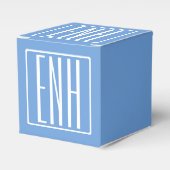 Ballotins Gras moderne 3 initiales Monogramme | Bleu doux (Verso)