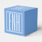 Ballotins Gras moderne 3 initiales Monogramme | Bleu doux (Arrière)