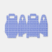 Ballotins Grec Meander Carré clé H Motif bleu (Déplié)