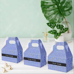 Ballotins Grec Meander Key H Blue, Votre Nom, Personnaliser