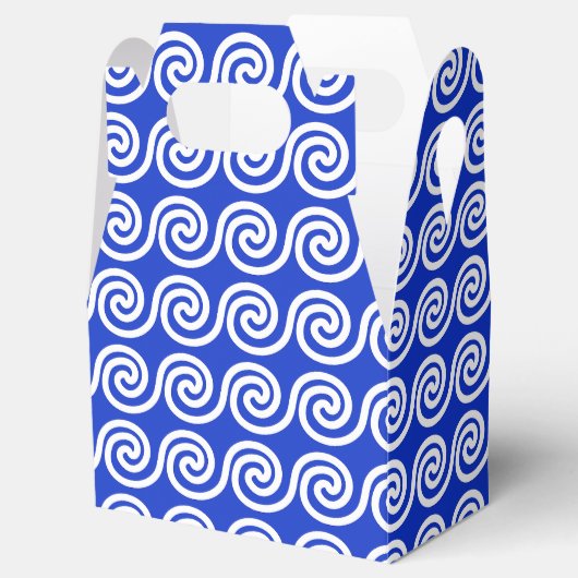 Ballotins Grec Meander Key Waves Motif Bleu (Ouvert)