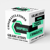 Ballotins Green Black White Graduation 2025 Custom Party (Arrière)