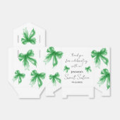 Ballotins Green Bow Coquette Script Sweet 16 Thank You  (Déplié)