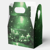Ballotins Green Candles Christmas Holiday Gift Box (Ouvert)