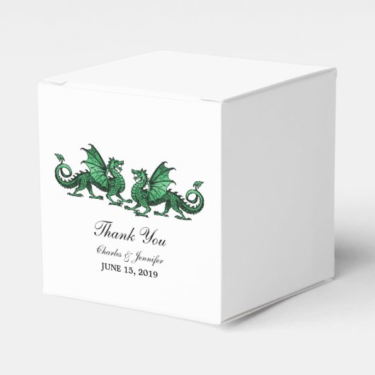 Ballotins Green Elegant Dragons Mariage Favor Boxes (Verso)