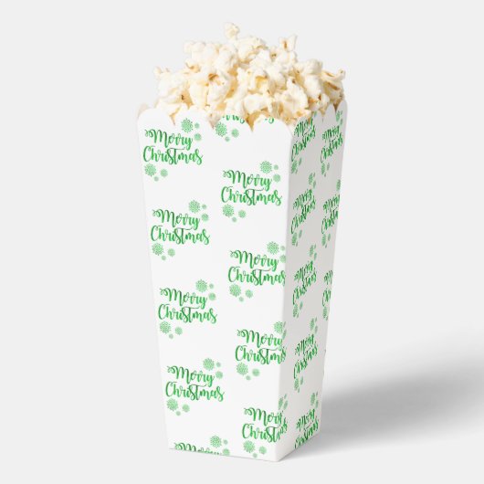 Ballotins Green Merry Christmas Popcorn Favor Box (Sauté)