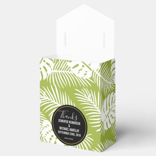 Ballotins Green Palm Leaves Rainforest Pattern (Ouvert)