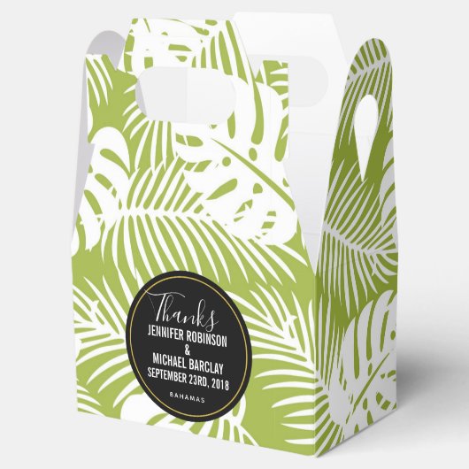 Ballotins Green Palm Leaves Rainforest Pattern (Ouvert)