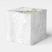 Ballotins Green Peacock Leaf Vine Mariage Faveur Box (Verso)