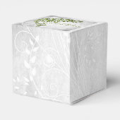 Ballotins Green Peacock Leaf Vine Mariage Faveur Box (Arrière)
