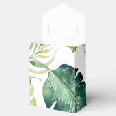 Ballotins Green Tropical Feuilles Blanc Elégant Mariage Fave (Ouvert)