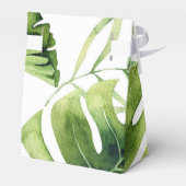 Ballotins Green Tropical Feuilles Blanc Elégant Mariage Fave (Arrière)