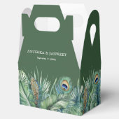 Ballotins Green Tropical Indian Peacock Plumes Mariage (Ouvert)