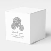 Ballotins Grey D20 Dice Wedding Favor Boxes (Verso)