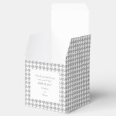 Ballotins Grey Houndstooth Boîte de Faveur de mariage (Ouvert)